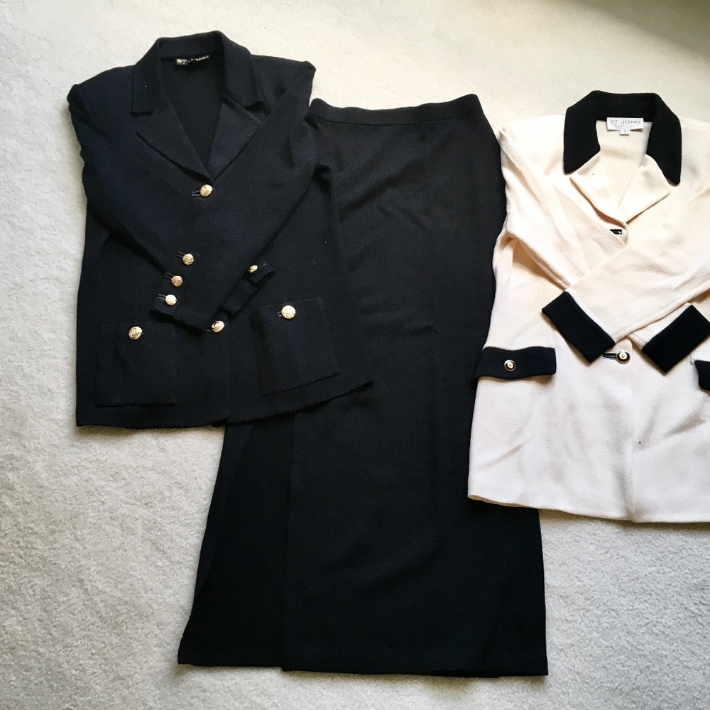 Floor length skirt and two jackets.